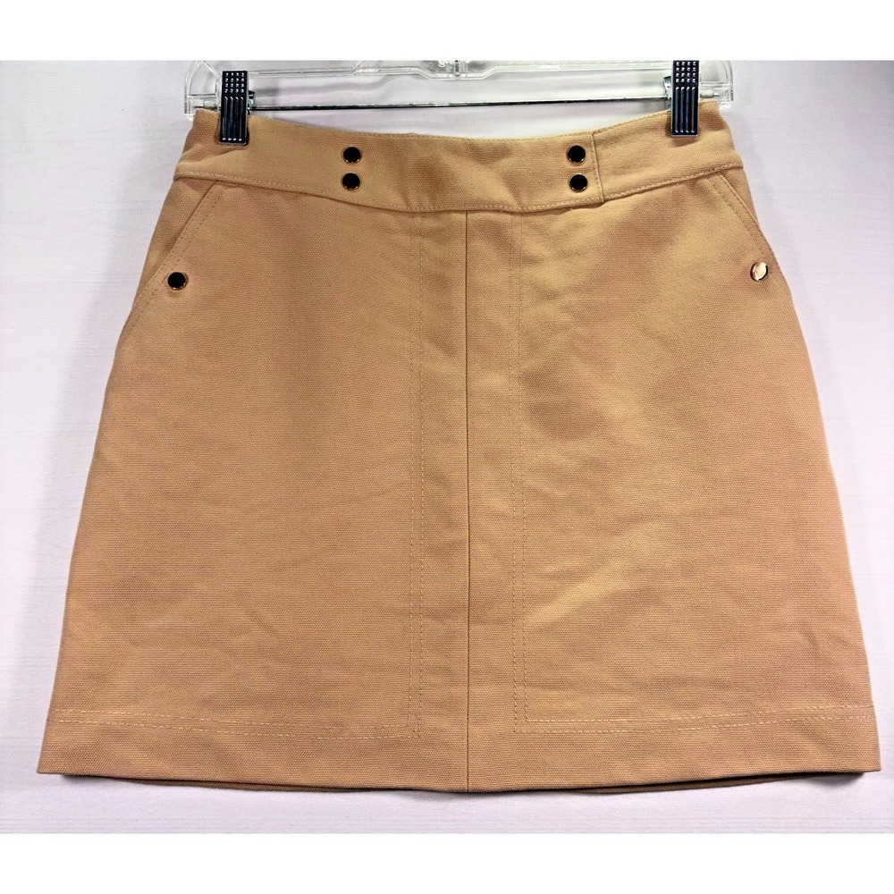 H&M Women's‎ Khaki Color Mini Lined Aline Skirt Preppy Casual Size 4